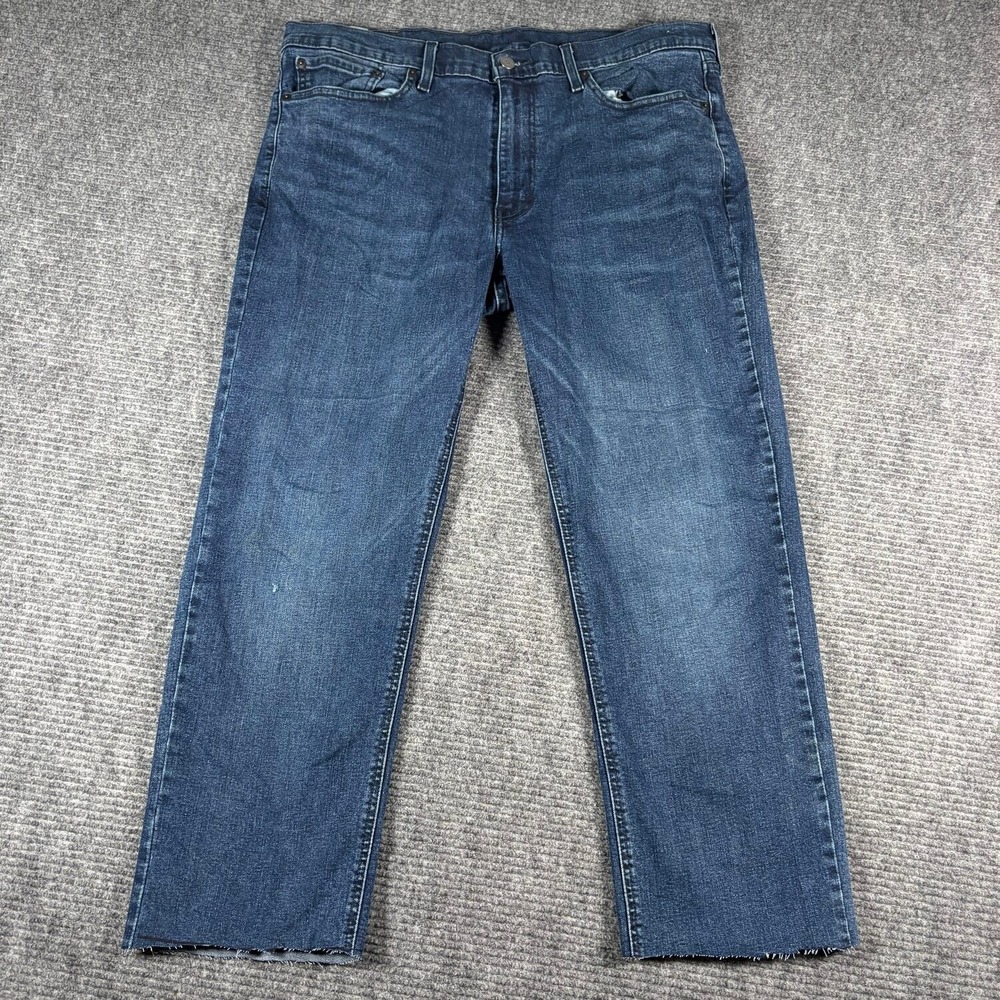 Levi's 541 Athletic Taper Jeans Mens 36 Blue Good Raw Hem Cut Short 26 Inseam